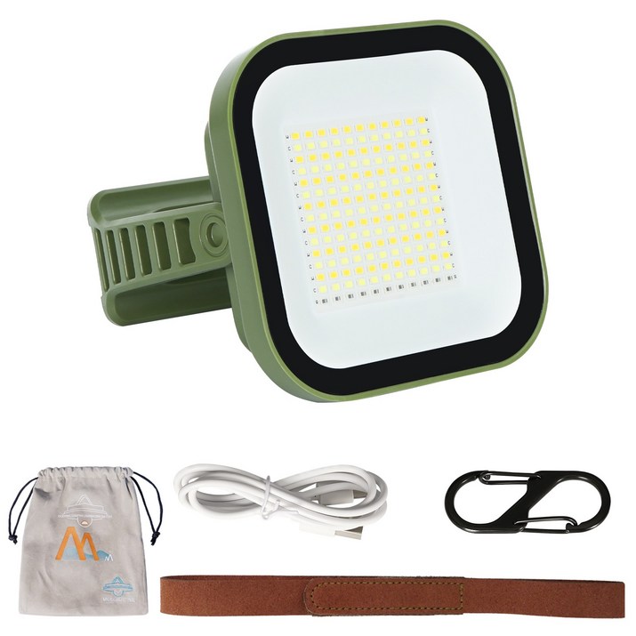MOSLIGHTING 12000mah 30W LED 텐트 라이트 충전식 조명 휴대용 비상 야간 시장 라이트 야외 캠핑 전구 램프 손전등, 1개, GREEN