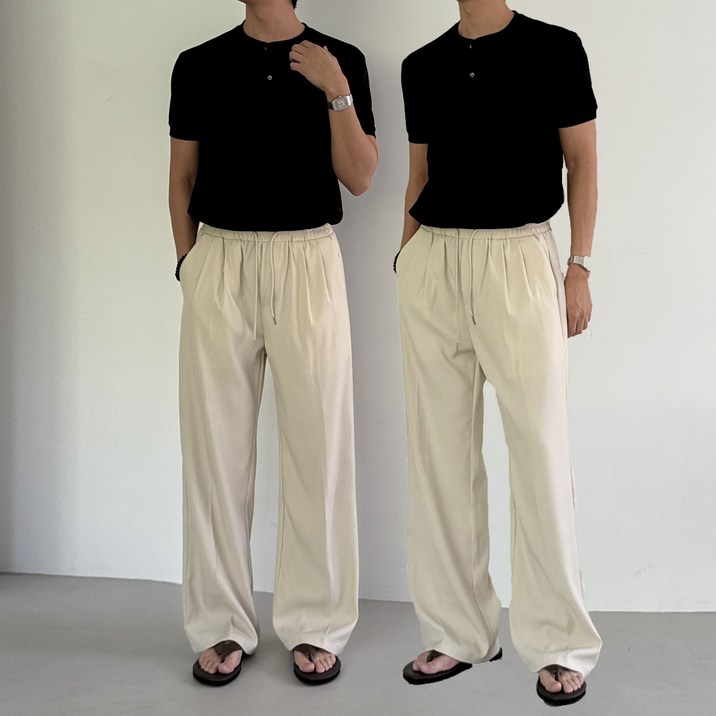남성용 여름 밴딩 와이드 쿨링 슬랙스 바지 4colors 3size