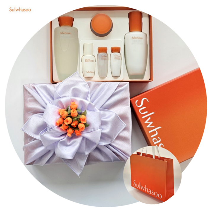 [백화점정품] 꽃부케 보자기포장 설화수 자음 기획2종세트+ 전용 쇼핑백 명절 선물세트