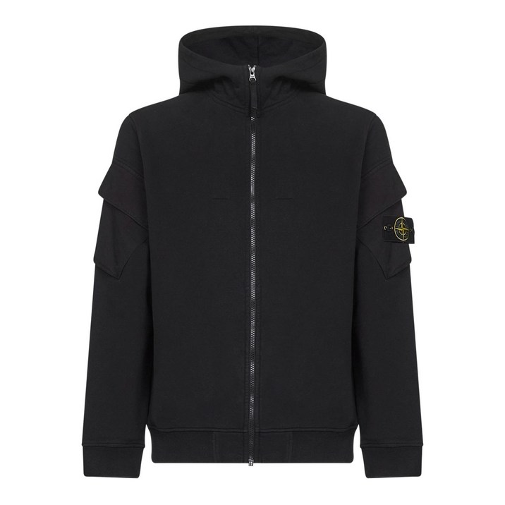 스톤 아일랜드 지퍼 프런트 포켓 디테일 후드