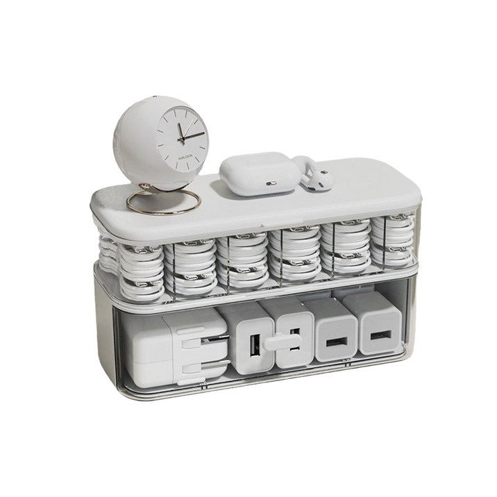 YF 대용량 아크릴 케이블 전선 충전기 수납함 정리함 다용도 케이블 보관함 서랍 정리 아이템