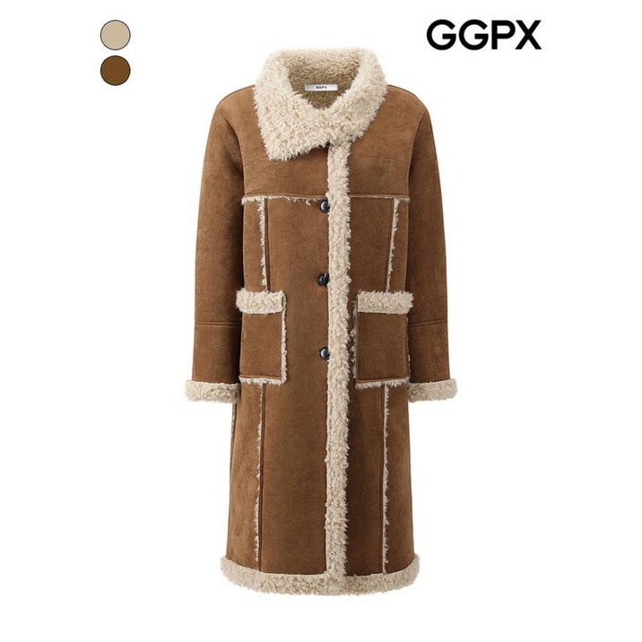 GGPX 스노우 무스탕 롱 코트 GPCCT006F