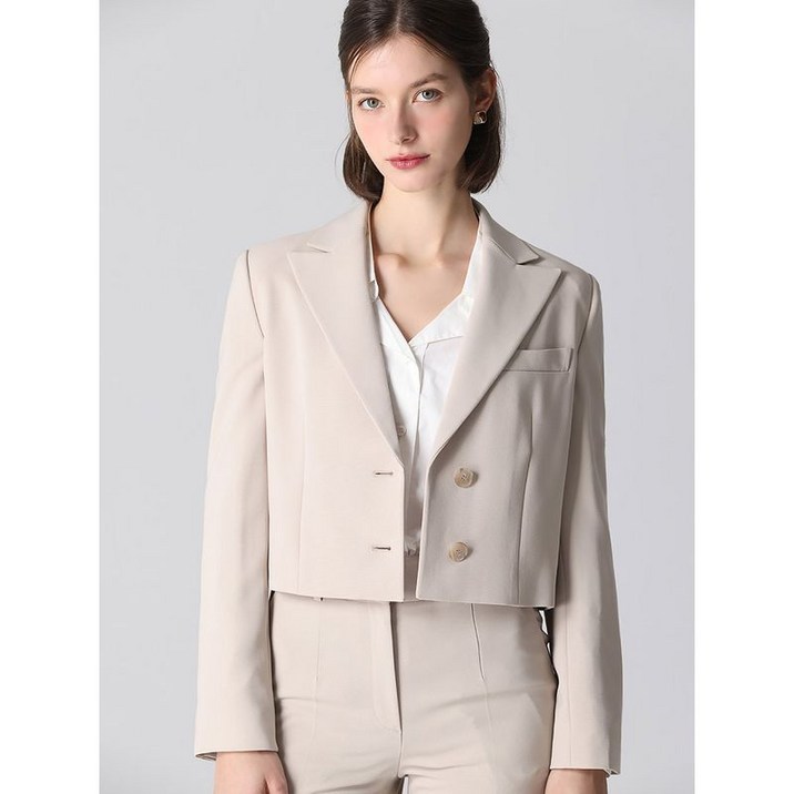 리스트 절제된 투버튼 크롭 셋업 재킷 택가격 268000원