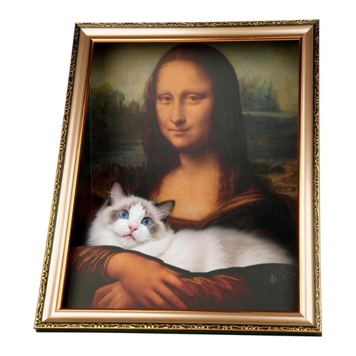 대형 고양이 스크래칭 보드, 소파 보호, 배경 사진 프레임이 있는 고양이 스크래치 보드, 고양이 집, 고양이 은신처, 실내 장식용 대형 고양이용, 1개, 모나리자