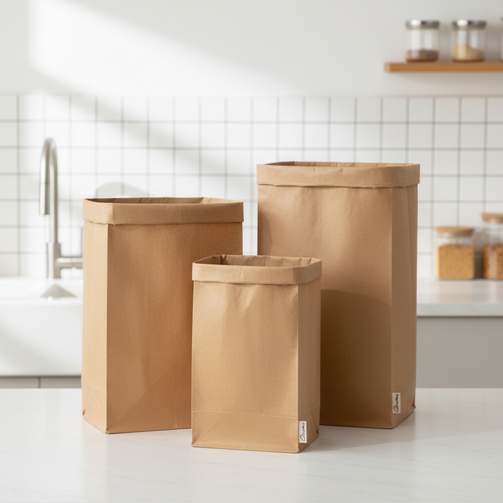 쉐리엘 젖지 않는 크라프트 봉투 냉장고 정리 바구니