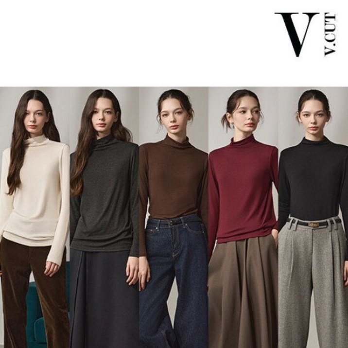 런칭가599002만원 브이컷 슬림소프트 티블라우스 5종 237116