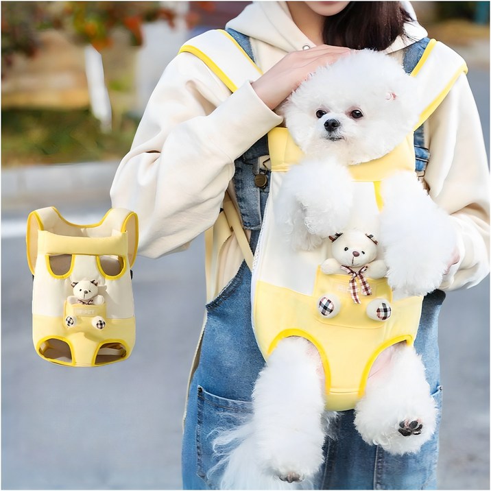 푸르픽 강아지 앞포대기 앞가방 기내용 고양이 이동장 이동가방 슬링백 산책 봄 가을