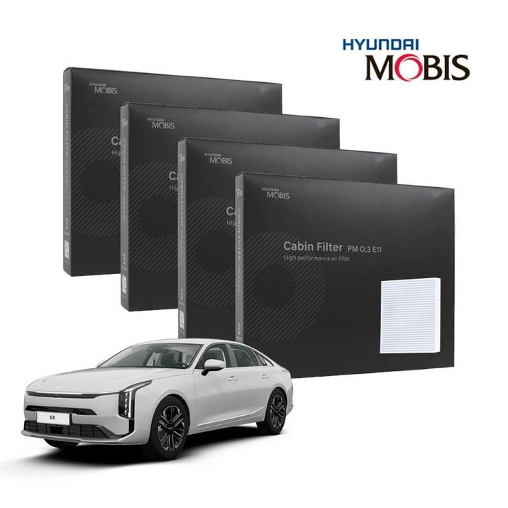 현대모비스 정품 프리미엄 에어컨필터 2년분 4개입 K8 전용 2021년~현재까지