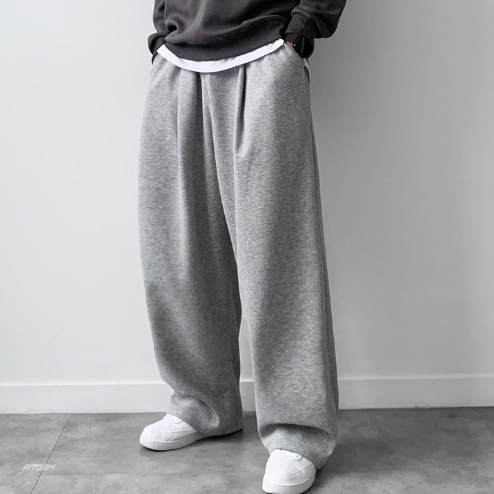 FITOJIM 남자 원턱 와이드팬츠 벌룬 팬츠 츄리닝 트레이닝 바지