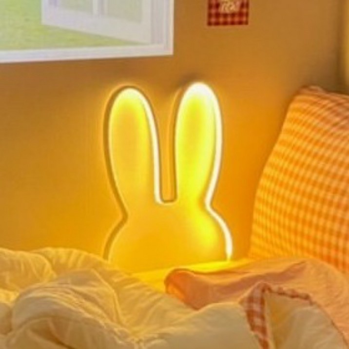 이코노미쿠스 붙이는 LED 토끼 침대 간접 조명 수면등 무드등