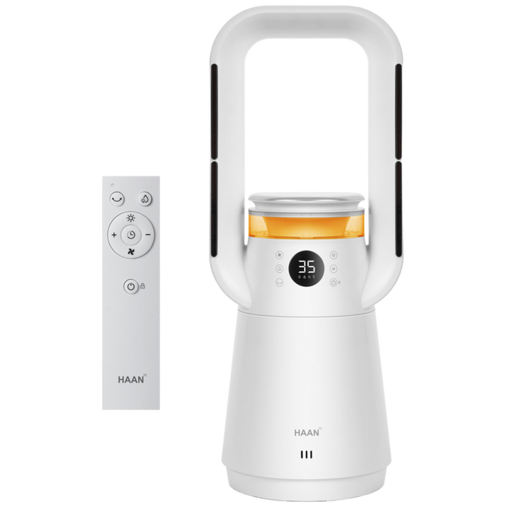 [2026년형] 한경희 스텔라웨이 PTC 온풍기 가습기 겸용 저소음 2초순간발열 무드등 리모콘 24시간 타이머 P17000, 화이트