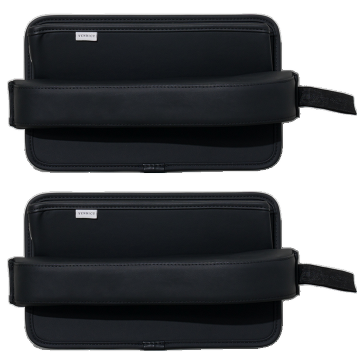 벤딕트 차량용 사이드 포켓 틈새 수납함 쿠션, 2개, 블랙