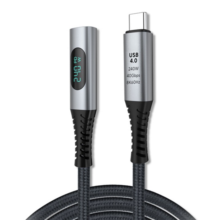 엠비에프 USB 4.0 C타입 MC타입 F 240W 40Gbps 연장 케이블 MBFU40MF10, 1개, 1m