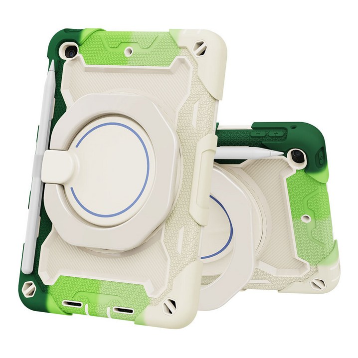 MS 서피스 고3 레인보우 핸들 펜수납 스트랩 케이스, 레인보우그린, 1개