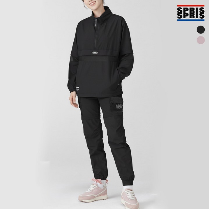 스프리스 여성 3단 배색 아노락 세트