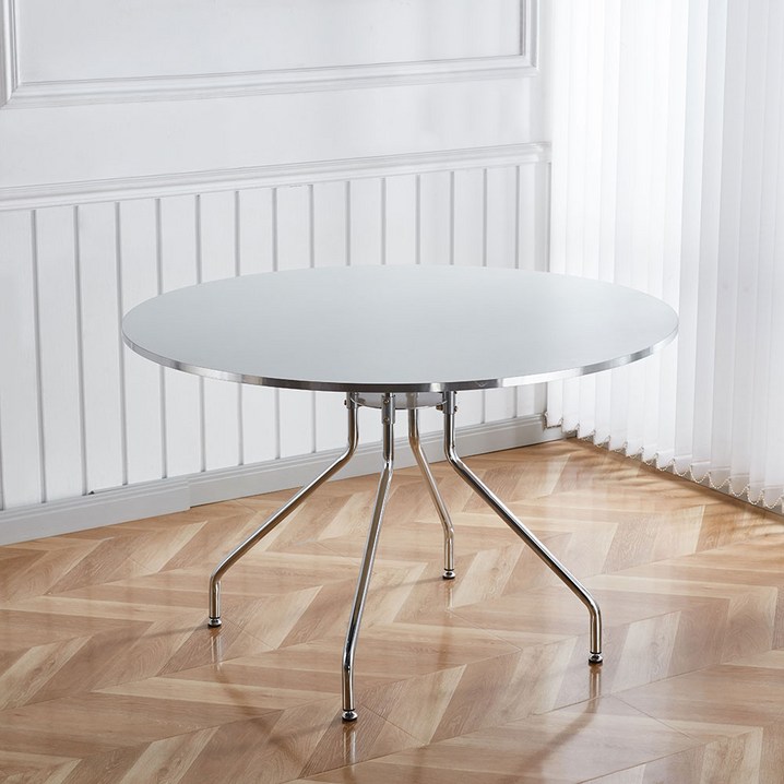 룬트 원형테이블 미드센츄리 모던 크롬 식탁 3size