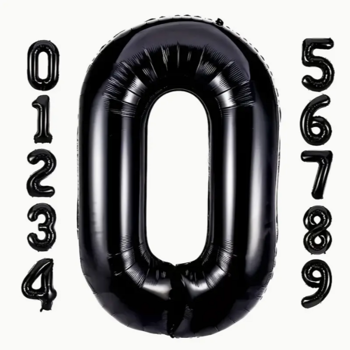 봉스 숫자 풍선 블랙 대형  40인치 100cm