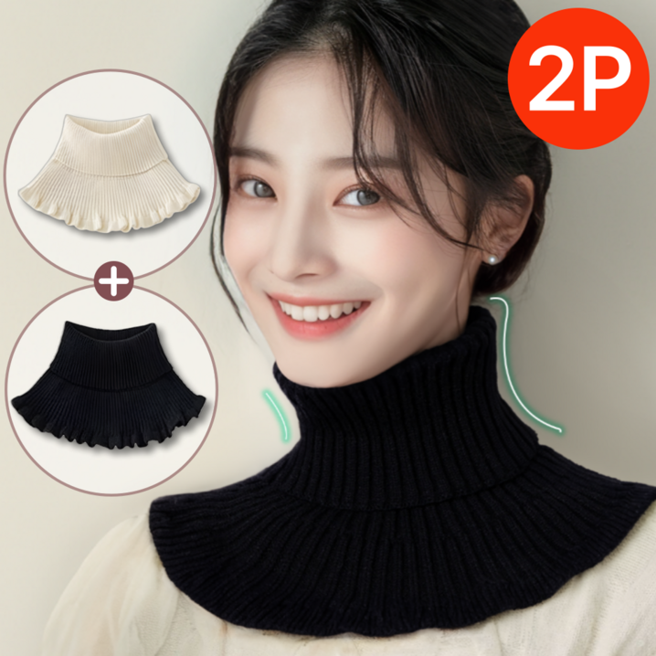 멜리 여성용 2종 세트 보온 페이크폴라 따뜻한 넥워머 목폴라