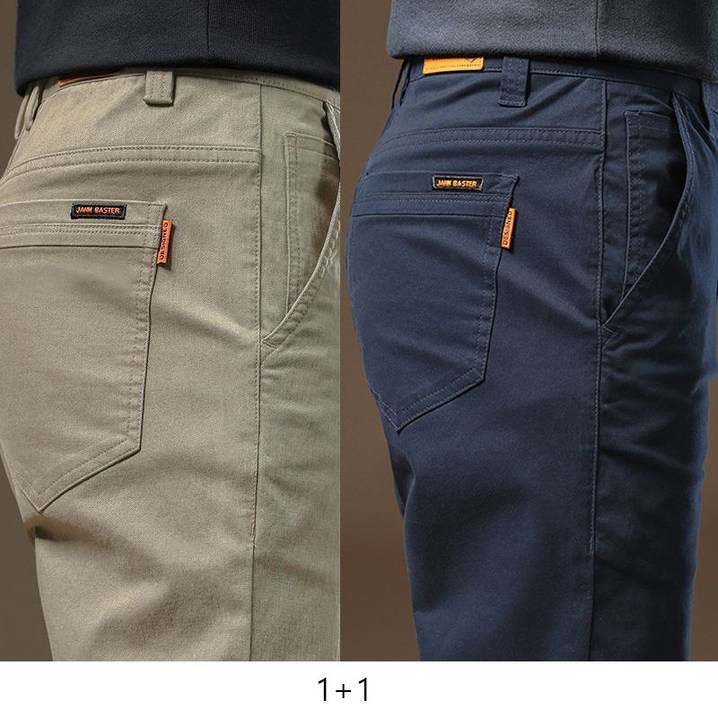 11 캐주얼 중년 남자 긴바지 캐주얼 팬츠 편안한 착용감 내구성 높은 면 소재 심플 디자인 JS