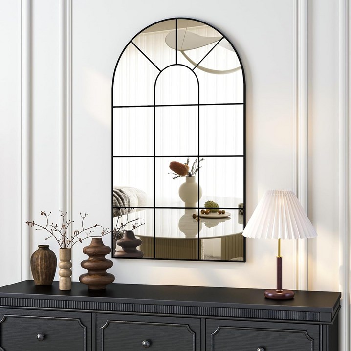 Brendayia 벽걸이거울 창문 거울 장식 아치형 미러 침실 거실 욕실 거울