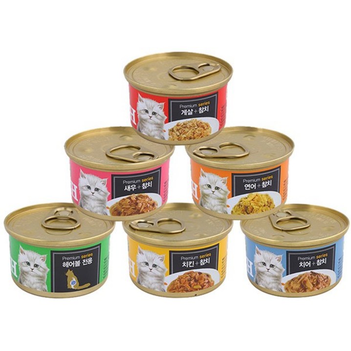 드림펫푸드런치 프리미엄 골드 고양이 런치캔 6종콤보