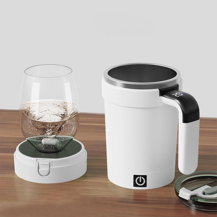 SMABAT 자동 회전 믹서컵 충전식 전동 믹서컵 마그네틱 회전컵 휴대용 믹서기 컵받침 탈부착 가능