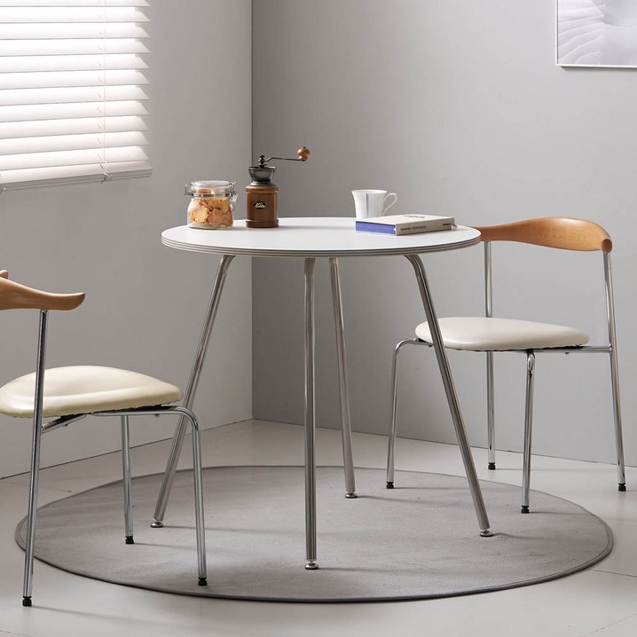 프리메이드 인테리어 원형 테이블 2인용 4인용 식탁 탁자 카페 거실 티 테이블