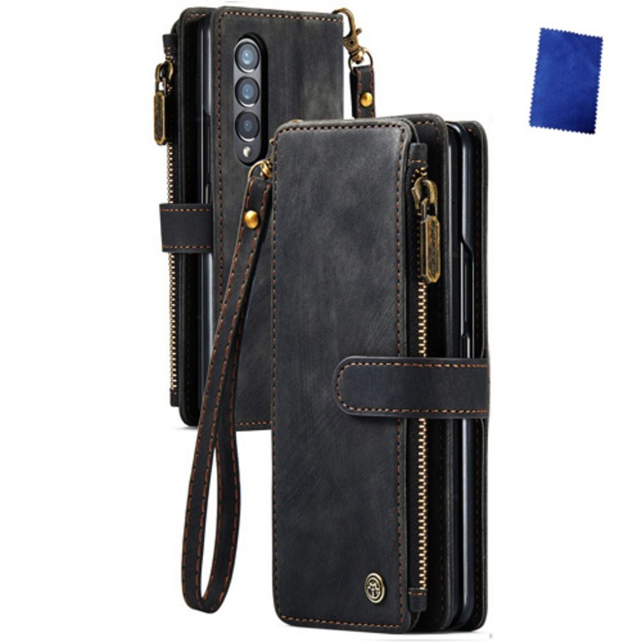 CASE ME 갤럭시 Z폴드4 케이스 다이어리형 가죽 카드수납액정클리너