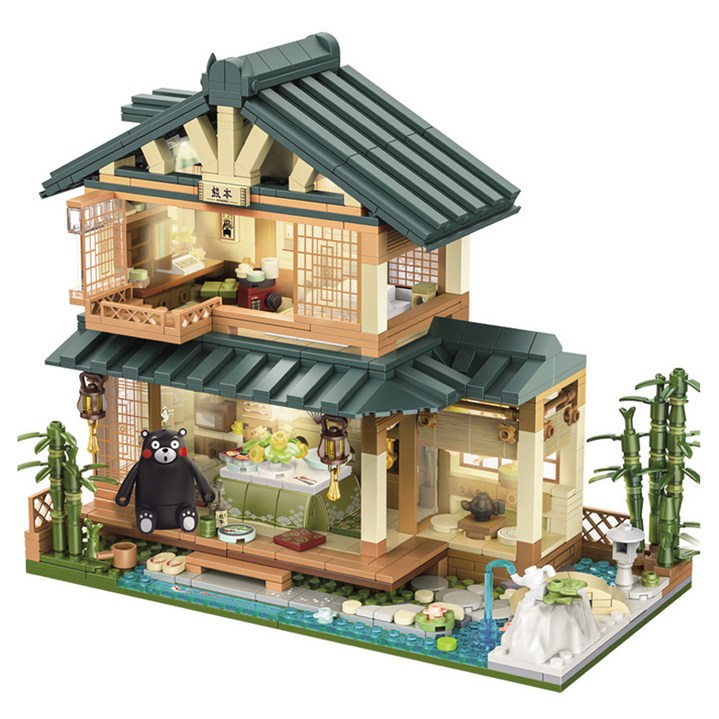 프랜드 장난감 쿠마몬 구마모토 가정집 블럭 880018, 혼합색상, 1개