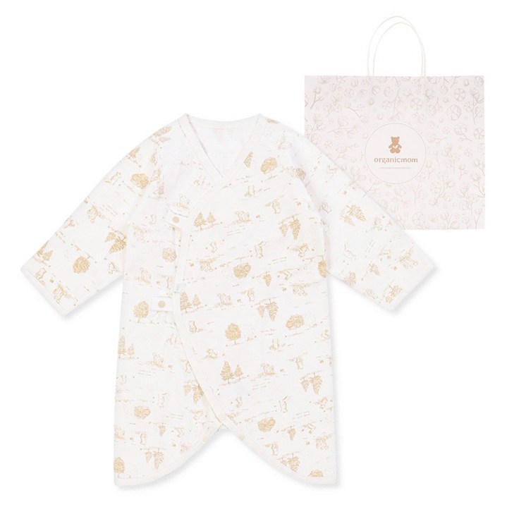 오가닉맘 신생아용 프레스트 배내가운 면 MIFNBW06  쇼핑백