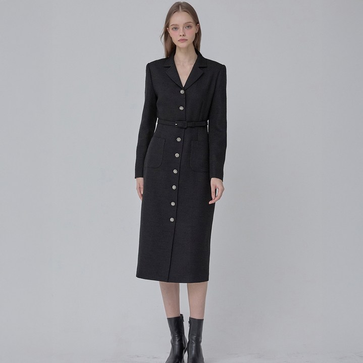 쥴리앤칼라 칼라104 디어 퀸 트위드 롱 원피스