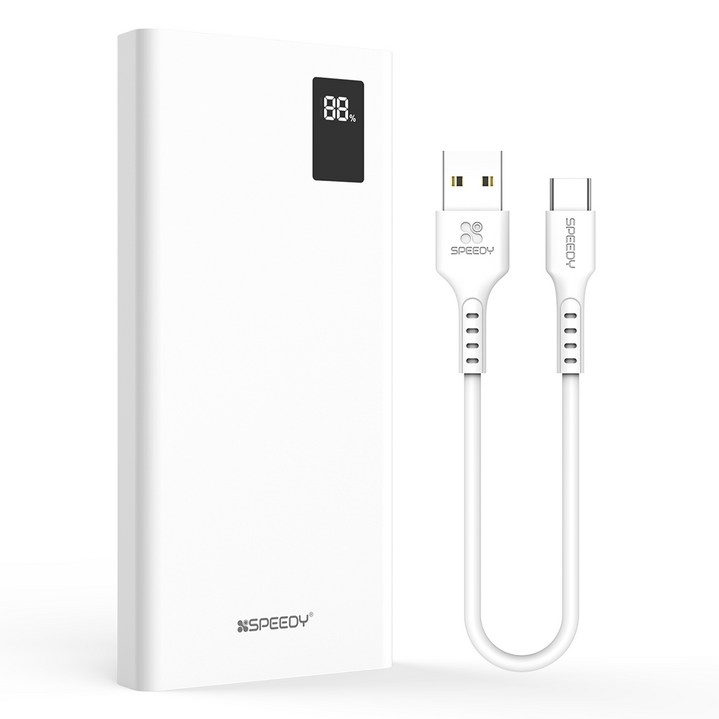 SPEEDY 슬림핏 PD 20W 고속충전 보조배터리 10000mAh 멀티단자 + 20W C타입 케이블