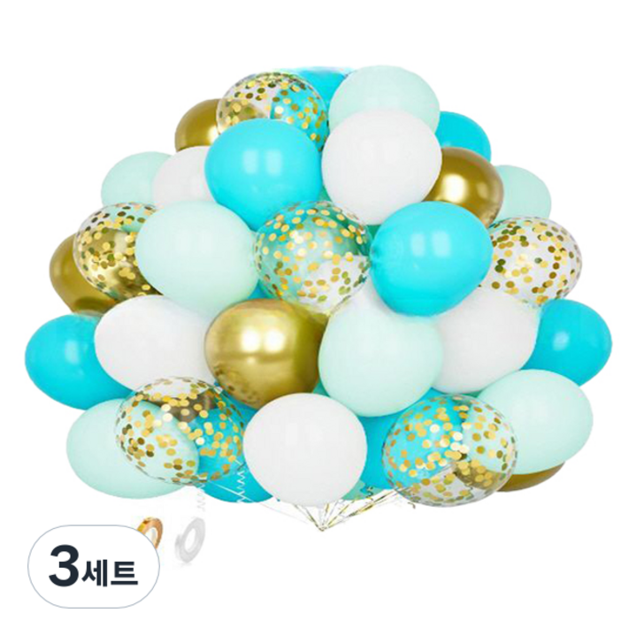 만들하비 컨페티 풍선 30p 세트, 밝은녹색(랜덤발송), 3세트