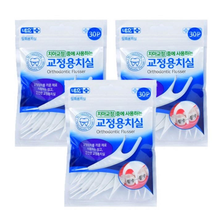 네오 치아교정용 치실, 30p, 3개
