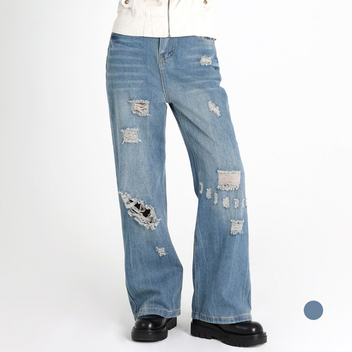 닷이프 여성용 유니크 찢청 팬츠 P26SS1-A2591