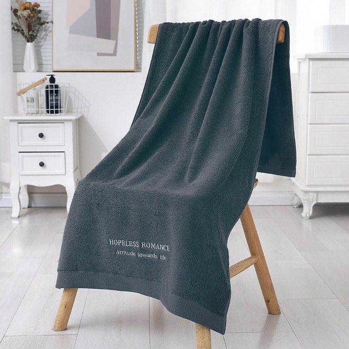 상덕 호텔 대형 바스타월 소프트터치 수건 40수 ,700CM, 1개, 다크그레이 대형 수건