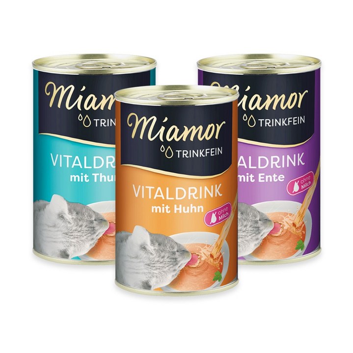 미아모아 바이탈 드링크 고양이 수분 음료 주식 습식 캔, 12개, 135ml, 혼합