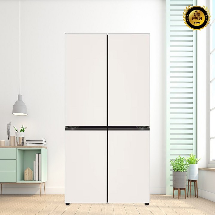 LG 디오스 오브제 더블매직스페이스 냉장고 글라스 871L [M875GBB231] (베이지/베이지)