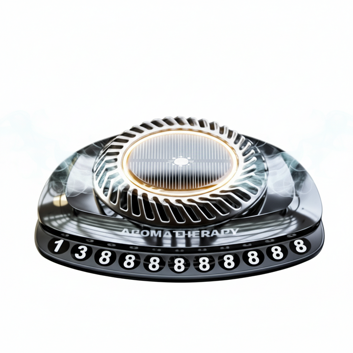 솔라휠 명품 태양열 차량용 방향제 주차번호판 겸용