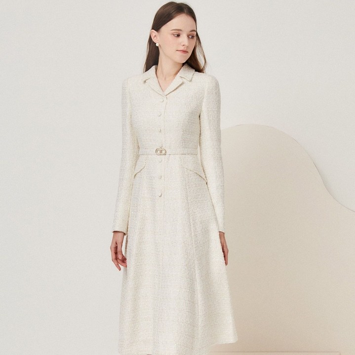 제이제이지코트 JJ지고트 제이제이 지고트프리미엄플랩 장식 롤업 트위드 원피스 GNAA0OP10 273851