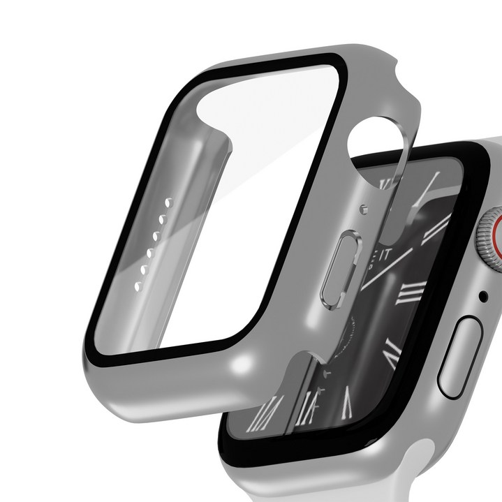 아이메이드잇 애플워치 호환 풀커버 일체형 케이스, 실버, 1개