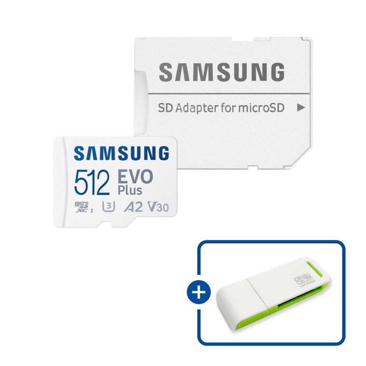 삼성전자 마이크로SD카드 EVO PLUS MB-MC64SA/KR + 이엘 연두 카드 리더기 USB2.0 2in1, 1개