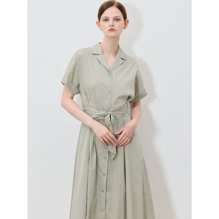 리스트 로라제인 벨티드 롤업 셔츠 원피스  택가격  398000원