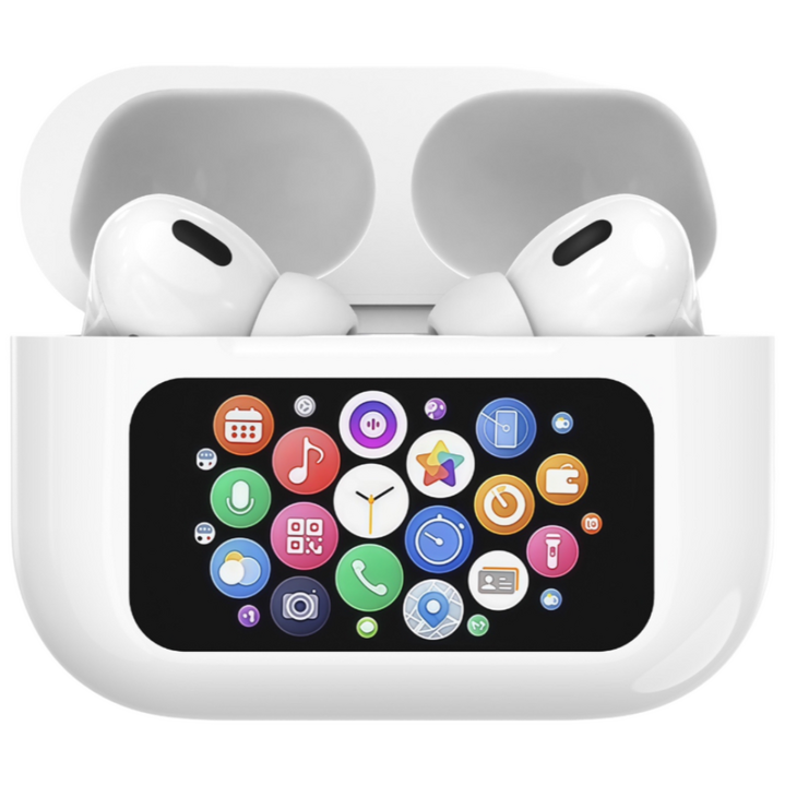 유닉 스마트 터치스크린 무선 블루투스 이어폰 노이즈캔슬링 생활방수, 화이트