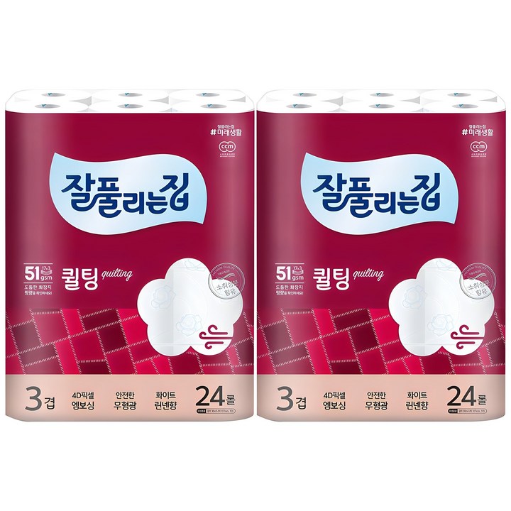 잘풀리는집 퀄팅 3겹 고급롤화장지