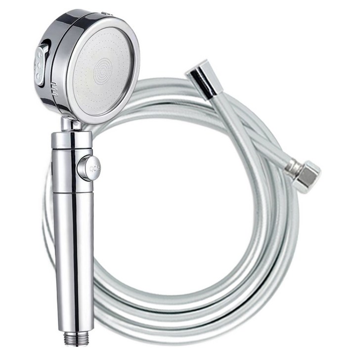 월드크린 파워 3단 온오프 샤워기  물때방지 호스 2m 세트, 1개