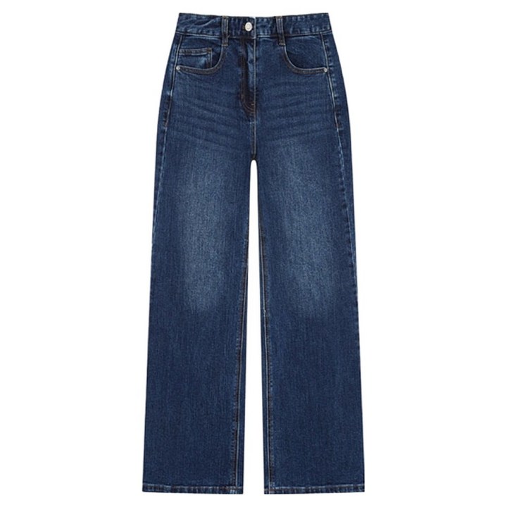 쉬즈미스 여성용 백 밴딩 와이드 데님 팬츠 SSMSLO32070