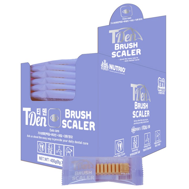 뉴트리오 강아지 티덴 브러쉬 덴탈껌 50p, 눈눈물케어, 400g, 1개