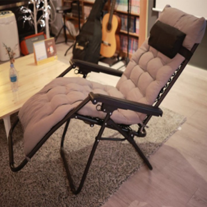 솔룸 1인용 접이식 리클라이너 의자 + 쿠션, 단일색상