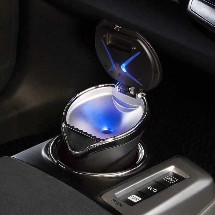 로드블레스 차량용 재떨이 차량재떨이 PF339, 블랙파란등, 1개 로드블레스 차량용 재떨이 차량재떨이 PF339, 블랙파란등, 1개